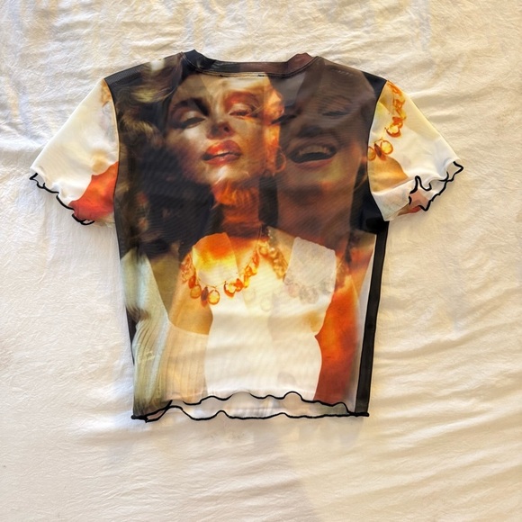 Forever 21 Marilyn Monroe Sheer Graphic Tee | size M | brand new - Picture 3 of 10